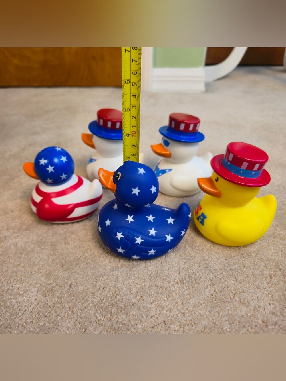 Patriotic Rubber Duck Set • 5‑Pack • USA Theme • Red, White, Blue And Yellow - Picture 2 of 4
